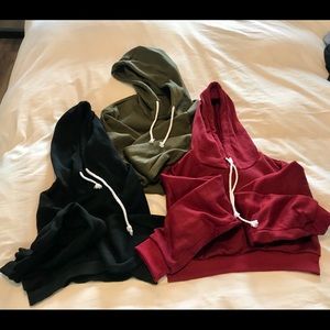 Cropped pullover hoodies